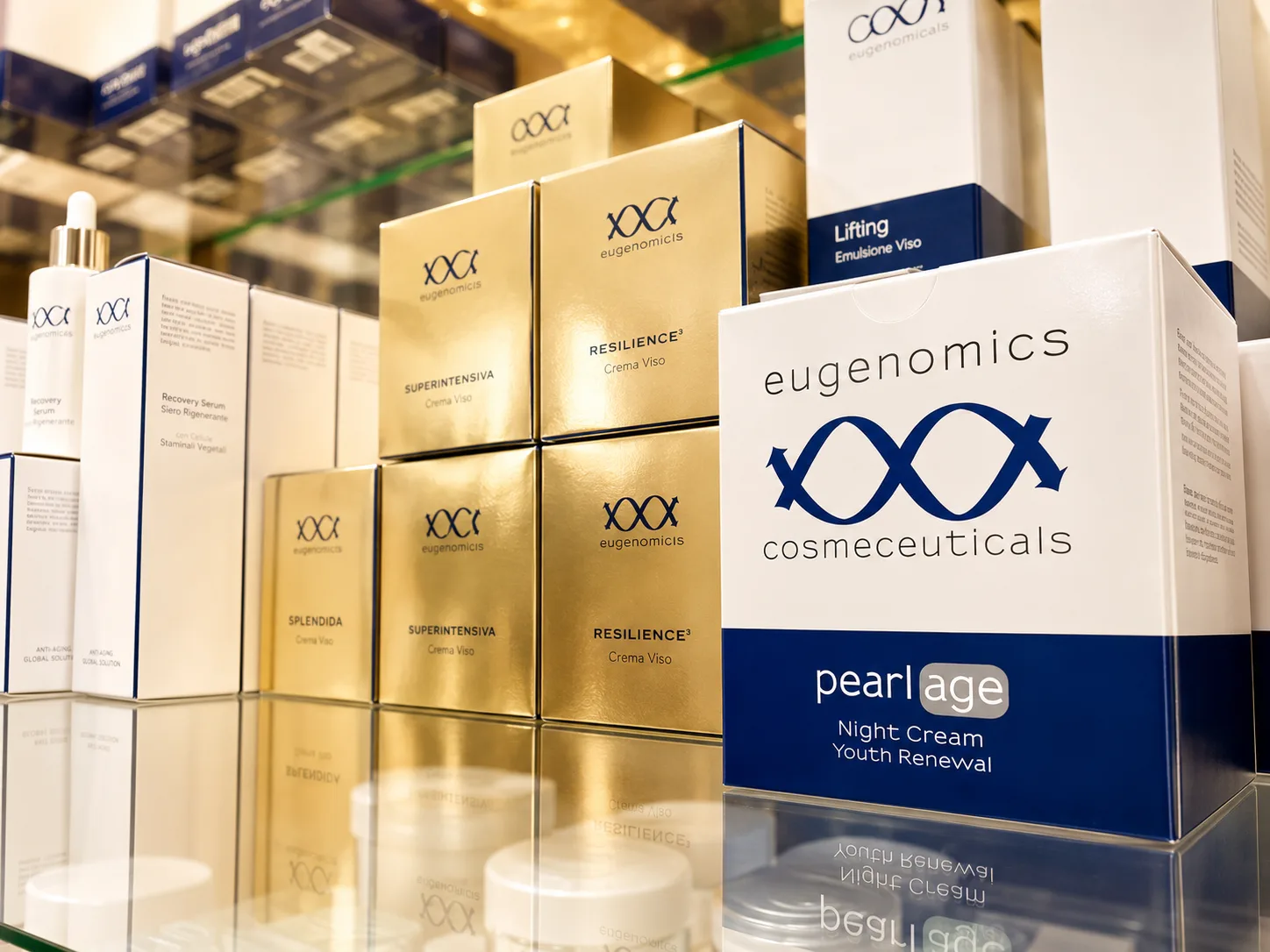 Trattamenti Eugenomics in confezioni oro e blu