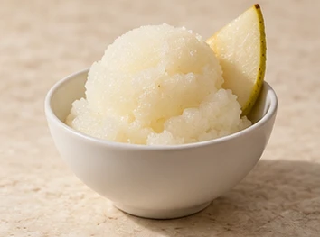 Rappresentazione evocativa: sorbetto di pera