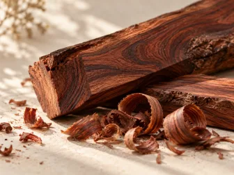 Legno di palissandro rossobruno con venature e trucioli