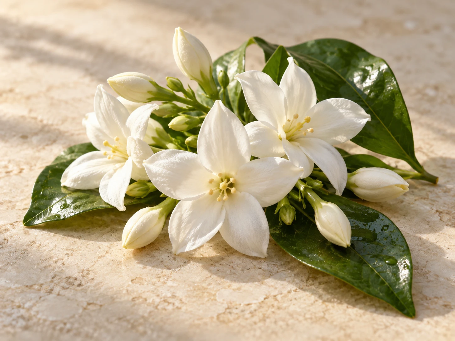 Immagine evocativa: accordo di fiori di gelsomino bianco