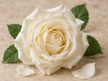 Rappresentazione evocativa: rosa bianca